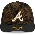 cappellino-curvo-nero-chiuso-59fifty-low-profile-floral-cord-three-looms-printed-corduroy-di-atlanta-braves-mlb-di-new-era