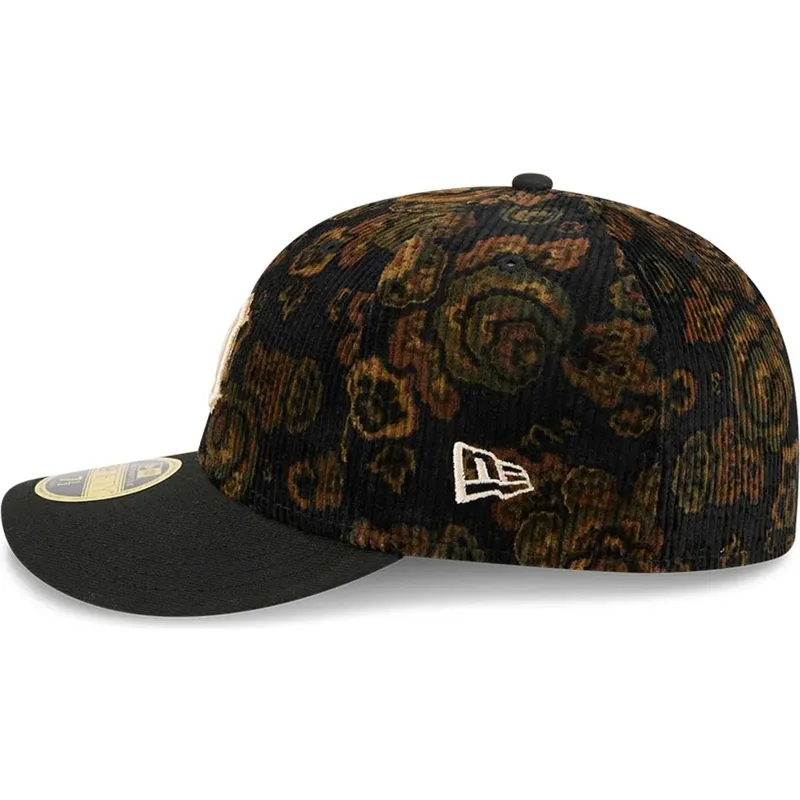 czarna-zakrzywiona-dopasowana-czapka-59fifty-low-profile-floral-cord-three-looms-printed-corduroy-detroit-tigers-mlb-od-new-era
