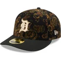 cappellino-curvo-nero-regolabile-59fifty-low-profile-floral-cord-three-looms-printed-corduroy-dei-detroit-tigers-mlb-di-new-era