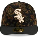 cappellino-curvo-nero-regolabile-59fifty-low-profile-floral-cord-three-looms-printed-corduroy-dei-chicago-white-sox-mlb-di-new-e