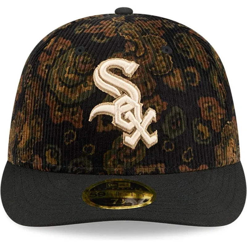 chicago-white-sox-mlb-59fifty-low-profile-floral-cord-three-looms-printed-corduroy-svart-bojd-justerbar-keps-fran-new-era