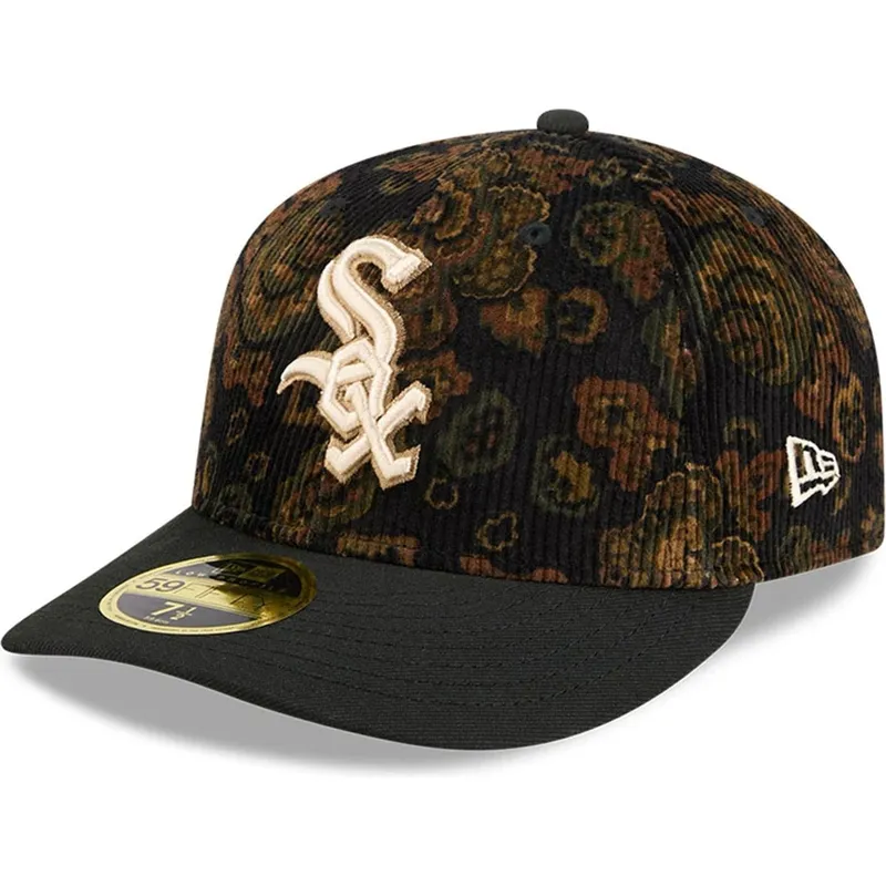 chicago-white-sox-mlb-59fifty-low-profile-floral-cord-three-looms-printed-corduroy-svart-bojd-justerbar-keps-fran-new-era