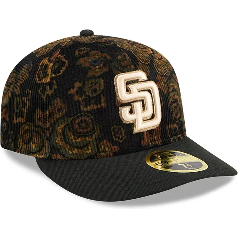 schwarze-gebogene-angepasste-59fifty-low-profile-floral-cord-three-looms-printed-corduroy-kappe-der-san-diego-padres-mlb-von-new