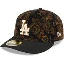 schwarze-gebogene-angepasste-59fifty-low-profile-floral-cord-three-looms-printed-corduroy-kappe-der-los-angeles-dodgers-mlb-von-
