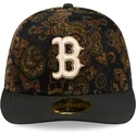 schwarze-gebogene-angepasste-kappe-59fifty-low-profile-floral-cord-three-looms-printed-corduroy-der-boston-red-sox-mlb-von-new-e