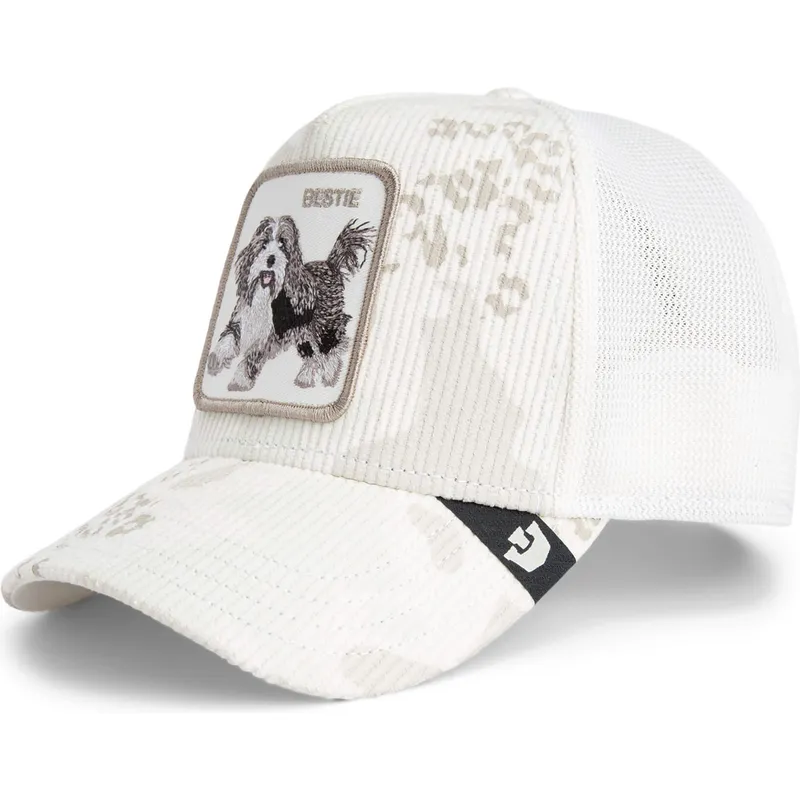 cappellino-trucker-bianco-cane-bestie-corduroy-camo-the-farm-di-goorin-bros