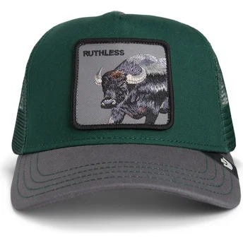 Cappello trucker verde e grigio bufalo Ruthless Two-Tone Buffalo Sport The Farm di Goorin Bros.