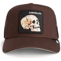 czapka-trucker-brazowa-czaszka-the-cancelled-skull-grit-the-farm-od-goorin-bros