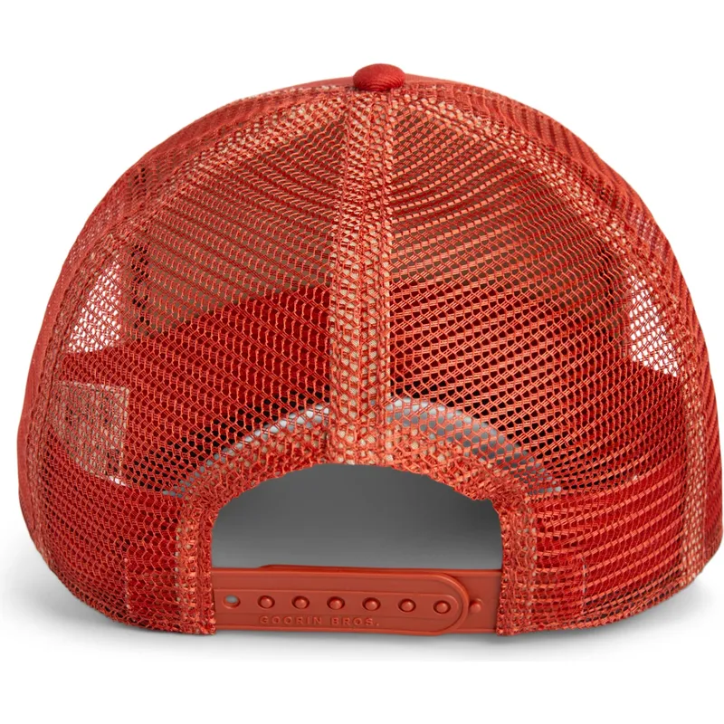 cappellino-trucker-rosso-dinosauro-t-rex-the-extinct-skull-grit-the-farm-di-goorin-bros