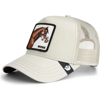 Weiße Trucker-Kappe Pferd Work Horse Grit The Farm von Goorin Bros.