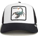 schwarz-weisse-trucker-kappe-skorpion-deadly-the-farm-von-goorin-bros