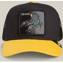 schwarze-und-gelbe-trucker-kappe-fur-jungen-skorpion-deadly-mini-the-farm-von-goorin-bros