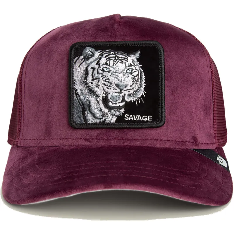 cappellino-trucker-granata-tigre-savage-tiger-velour-the-farm-di-goorin-bros