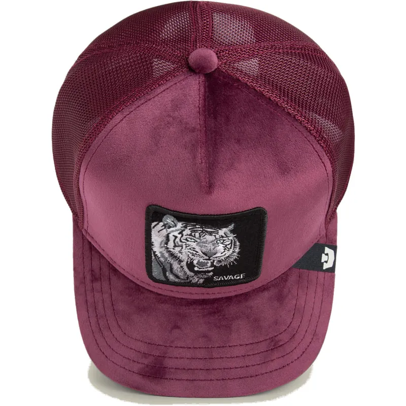 trucker-cap-weinrot-tiger-savage-tiger-velour-the-farm-von-goorin-bros