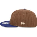 cappellino-piatto-marrone-e-blu-regolabile-9fifty-retro-crown-wool-pinstripe-dei-los-angeles-dodgers-mlb-di-new-era