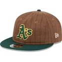 justerbar-brun-och-gron-platt-keps-9fifty-retro-crown-wool-pinstripe-fran-oakland-athletics-mlb-av-new-era