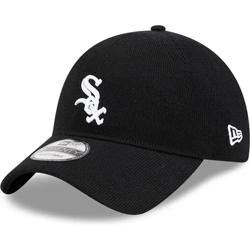 chicago-white-sox-mlb-new-era-9twenty-justerbar-svart-kurvkeps-i-merinoull