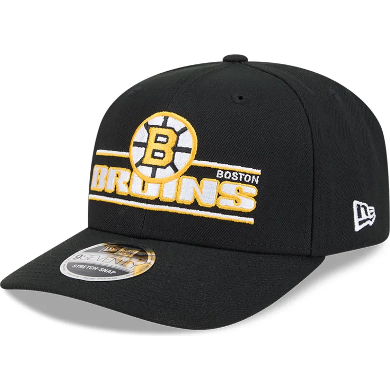 cappellino-nero-curvo-snapback-9seventy-stretch-snap-stated-dei-boston-bruins-nhl-di-new-era