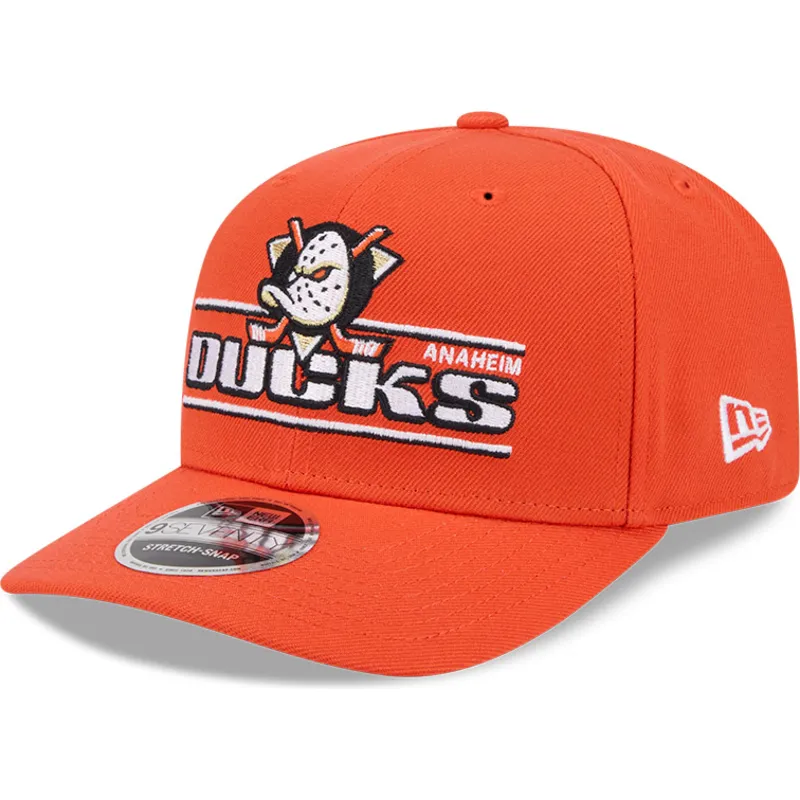 cappellino-curvo-arancione-snapback-9seventy-stretch-snap-stated-di-anaheim-ducks-nhl-di-new-era