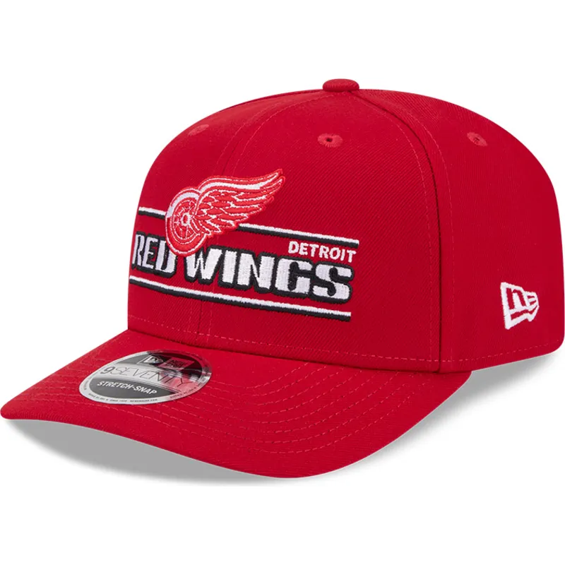 czerwona-czapka-z-zakrzywionym-daszkiem-snapback-9seventy-stretch-snap-stated-detroit-red-wings-nhl-new-era