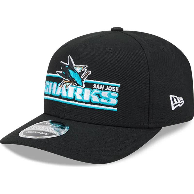 cappellino-curvo-nero-snapback-9seventy-stretch-snap-stated-di-san-jose-sharks-nhl-di-new-era