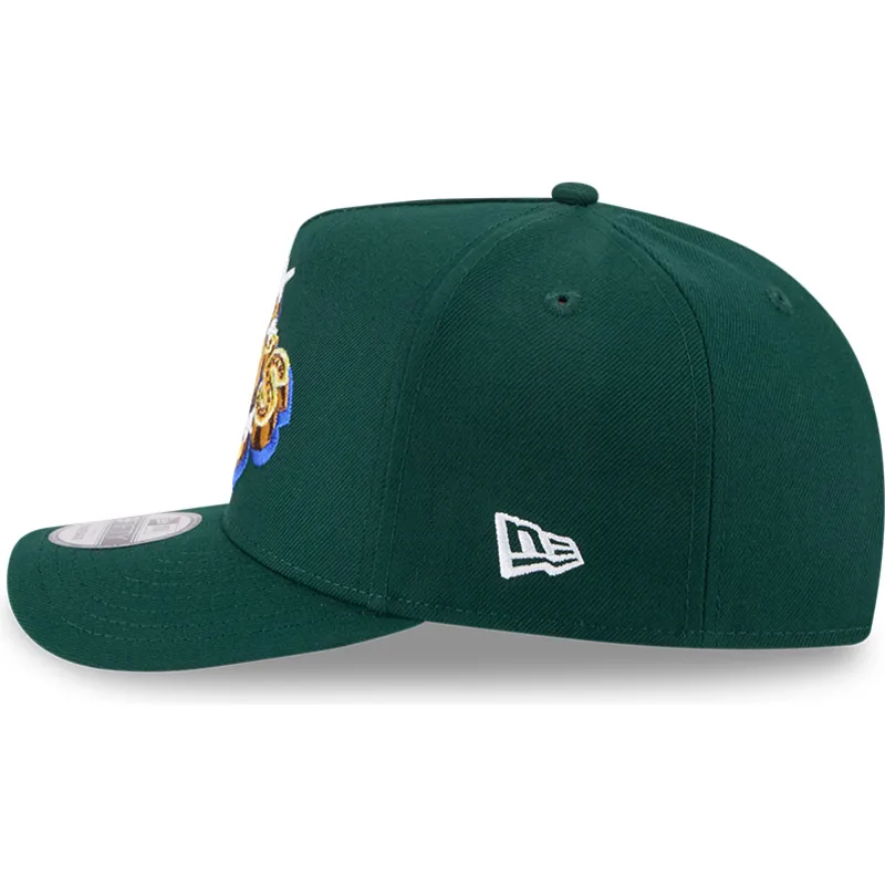 grune-gebogene-snapback-kappe-9fifty-a-frame-emblem-der-oakland-athletics-mlb-von-new-era