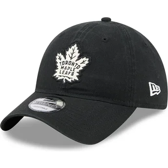 Cappellino curvo nero regolabile 9TWENTY Stamp dei Toronto Maple Leafs NHL di New Era