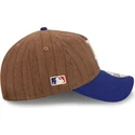 cappellino-curvo-marrone-e-blu-regolabile-9twenty-a-frame-wool-pinstripe-dei-los-angeles-dodgers-mlb-di-new-era