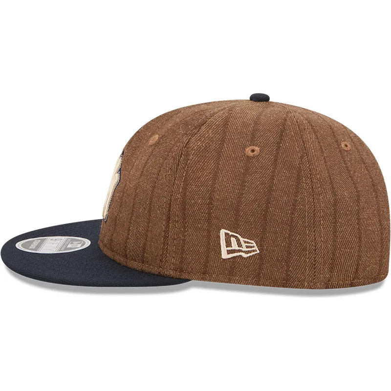brazowa-i-granatowa-regulowana-czapka-z-daszkiem-9fifty-retro-crown-wool-pinstripe-new-york-yankees-mlb-new-era