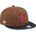 boston-red-sox-mlb-9fifty-retro-crown-wool-pinstripe-verstellbare-braun-und-marineblau-kappe-von-new-era