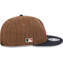 brazowa-i-granatowa-regulowana-czapka-z-daszkiem-9fifty-retro-crown-wool-pinstripe-atlanta-braves-mlb-new-era