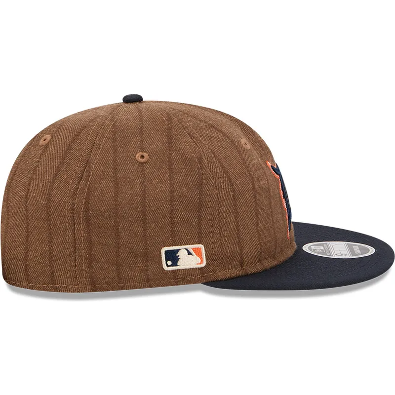 brazowa-i-granatowa-regulowana-czapka-z-daszkiem-9fifty-retro-crown-wool-pinstripe-detroit-tigers-mlb-new-era