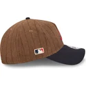 cappellino-curvo-marrone-e-blu-marino-regolabile-9twenty-a-frame-wool-pinstripe-di-atlanta-braves-mlb-di-new-era