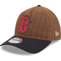 justerbar-9twenty-a-frame-wool-pinstripe-brun-och-marinbla-bojd-keps-boston-red-sox-mlb-fran-new-era