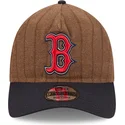 cappellino-curvo-marrone-e-blu-navy-regolabile-9twenty-a-frame-wool-pinstripe-dei-boston-red-sox-mlb-di-new-era
