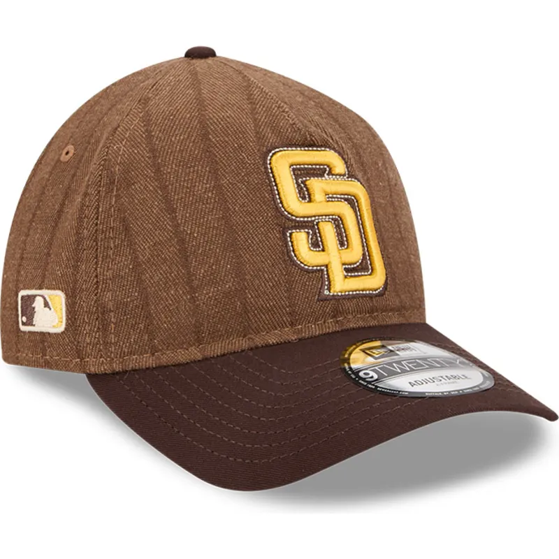 brazowa-czapka-z-zakrzywionym-daszkiem-regulowana-9twenty-a-frame-wool-pinstripe-san-diego-padres-mlb-od-new-era