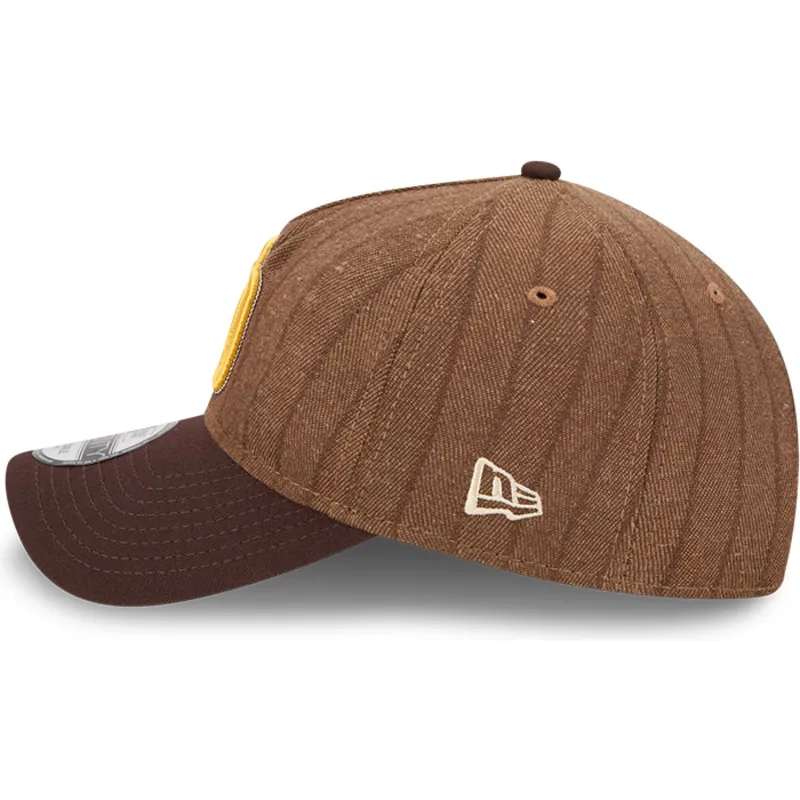 cappellino-visiera-curva-marrone-regolabile-9twenty-a-frame-wool-pinstripe-di-san-diego-padres-mlb-di-new-era