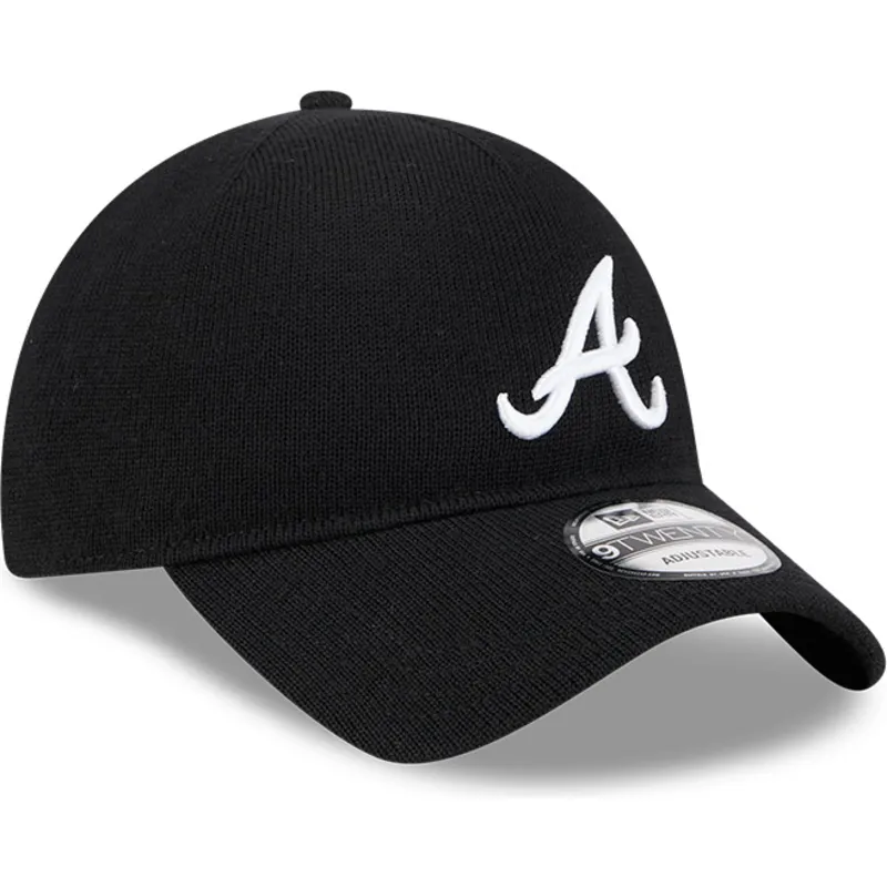 cappellino-curvo-nero-regolabile-9twenty-merino-wool-degli-atlanta-braves-mlb-di-new-era
