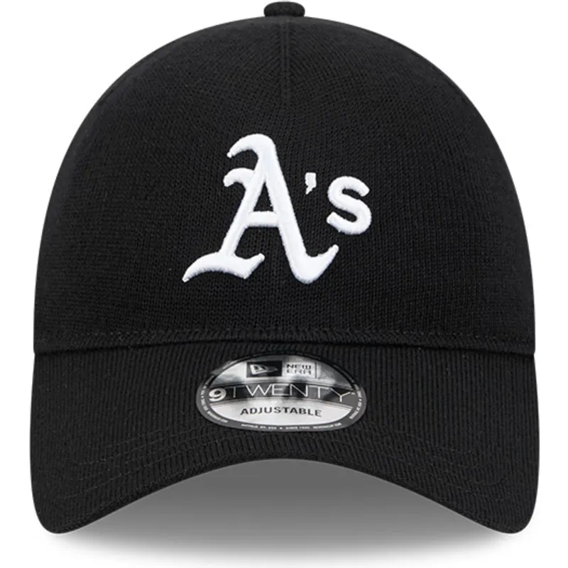 schwarze-verstellbare-gebogene-kappe-9twenty-merino-wool-oakland-athletics-mlb-von-new-era