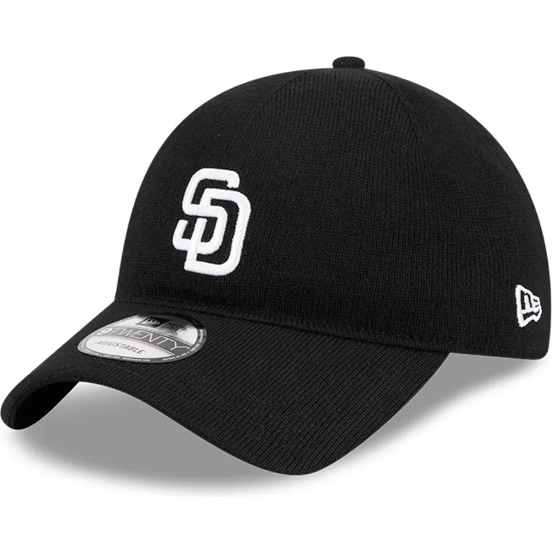 san-diego-padres-mlb-new-era-9twenty-justerbar-svart-bojd-keps-i-merinoull