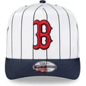 cappellino-snapback-9fifty-a-frame-satin-pinstripe-bianco-e-blu-navy-dei-boston-red-sox-mlb-di-new-era
