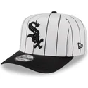 cappellino-curvo-bianco-e-nero-snapback-9fifty-a-frame-satin-pinstripe-dei-chicago-white-sox-mlb-di-new-era