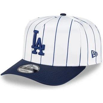Cappellino bianco e blu snapback 9FIFTY A Frame Satin Pinstripe dei Los Angeles Dodgers MLB di New Era