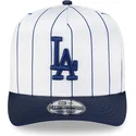 cappellino-snapback-9fifty-a-frame-satin-pinstripe-bianco-e-blu-dei-los-angeles-dodgers-mlb-di-new-era