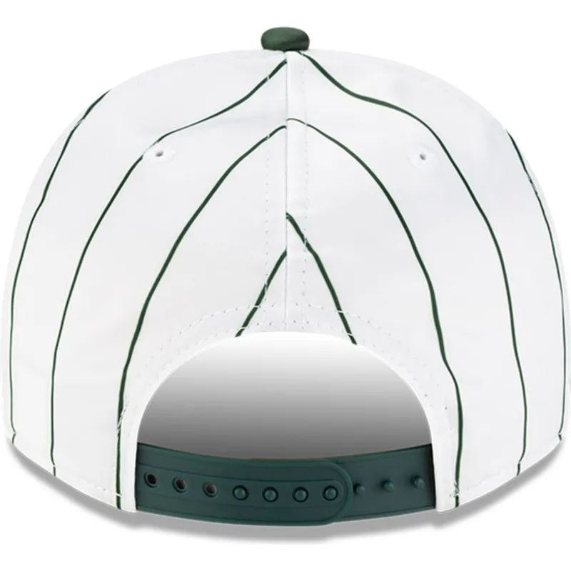 cappello-snapback-bianco-e-verde-9fifty-a-frame-satin-pinstripe-degli-oakland-athletics-mlb-di-new-era