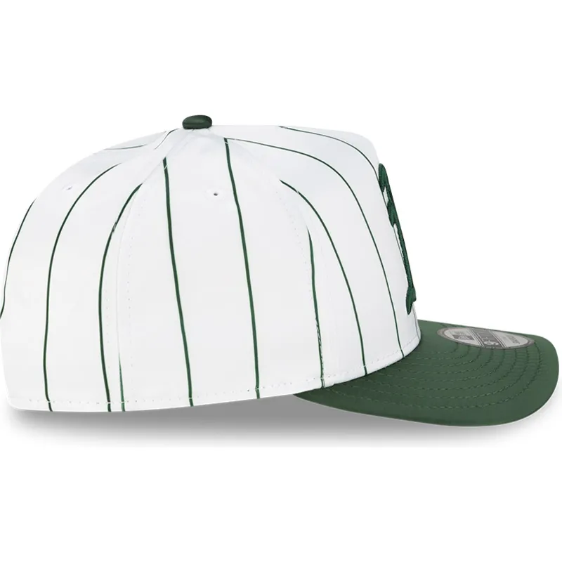 biala-i-zielona-czapka-z-daszkiem-snapback-9fifty-a-frame-satin-pinstripe-oakland-athletics-mlb-od-new-era