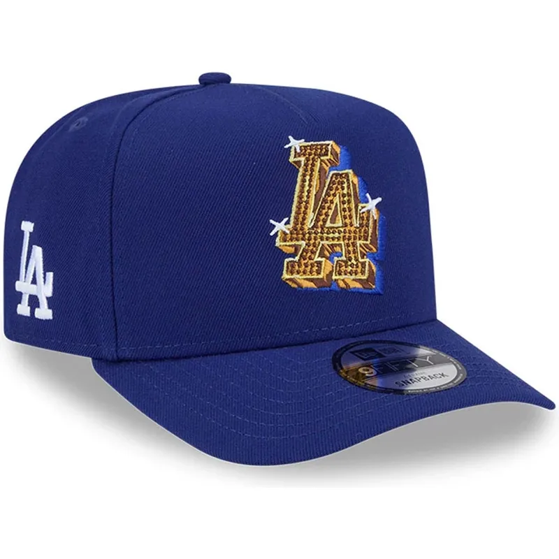 cappellino-curvo-blu-snapback-9fifty-a-frame-emblem-dei-los-angeles-dodgers-mlb-di-new-era