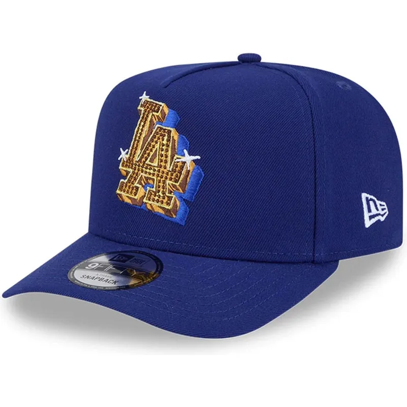 cappellino-curvo-blu-snapback-9fifty-a-frame-emblem-dei-los-angeles-dodgers-mlb-di-new-era