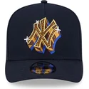cappellino-curvo-blu-navy-snapback-9fifty-a-frame-emblem-dei-new-york-yankees-mlb-di-new-era