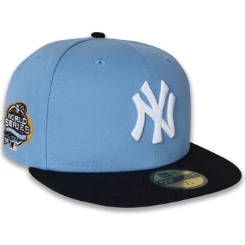Cappello piatto blu aderente 59FIFTY World Series 2003 Side Patch dei New York Yankees MLB di New Era
